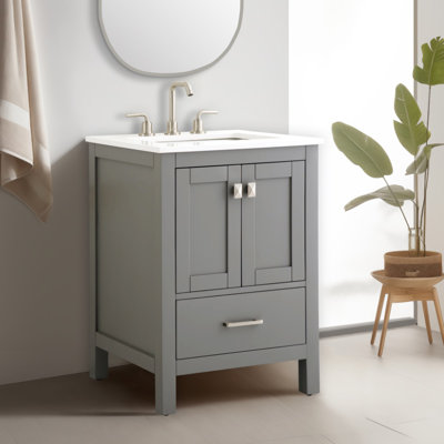 Philant 24" Bathroom Vanity with White Quartz Top