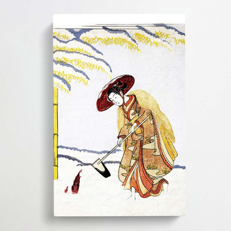 Digging Bamboo Shoots by Katsukawa Shunsho - Wrapped Canvas, 50cm H x 35cm W x 3cm D