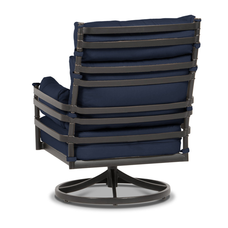 Lancaster High Back Deep Seating Swivel Chair, Spectrum Indigo Sunbrella® Plainweave