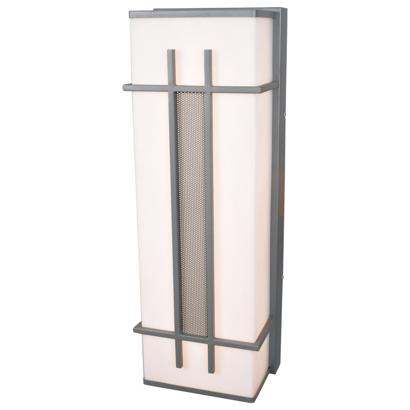 Luminaire à cloison d'extérieur Oldroyd, 26" H x 9" L x 6" D, Satin
