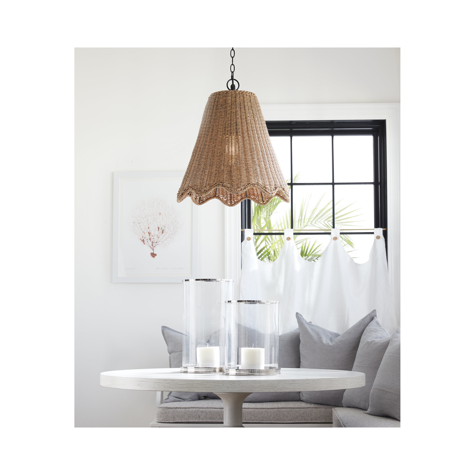 Summer Pendant Large (Weathered Natural), 26.5" H x 20" W x 20" D