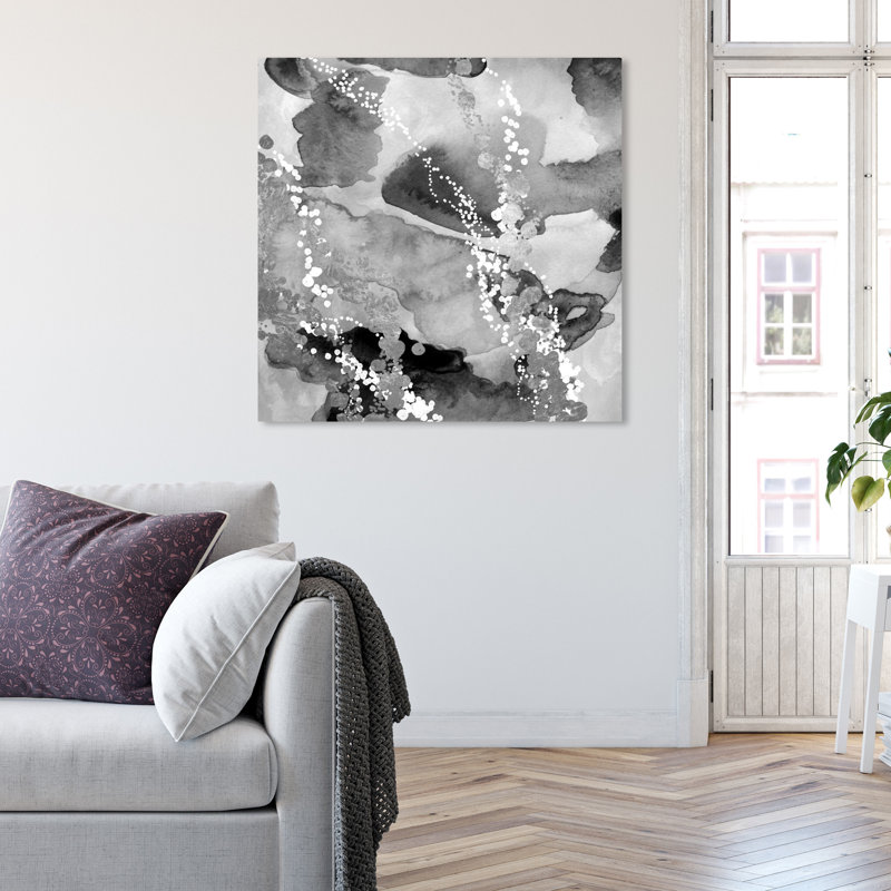«Abstract Even More Love Silver», reproduction d'art graphique sur toile, Toile tendue, H 40 po x l 40 po x P 1,5 po
