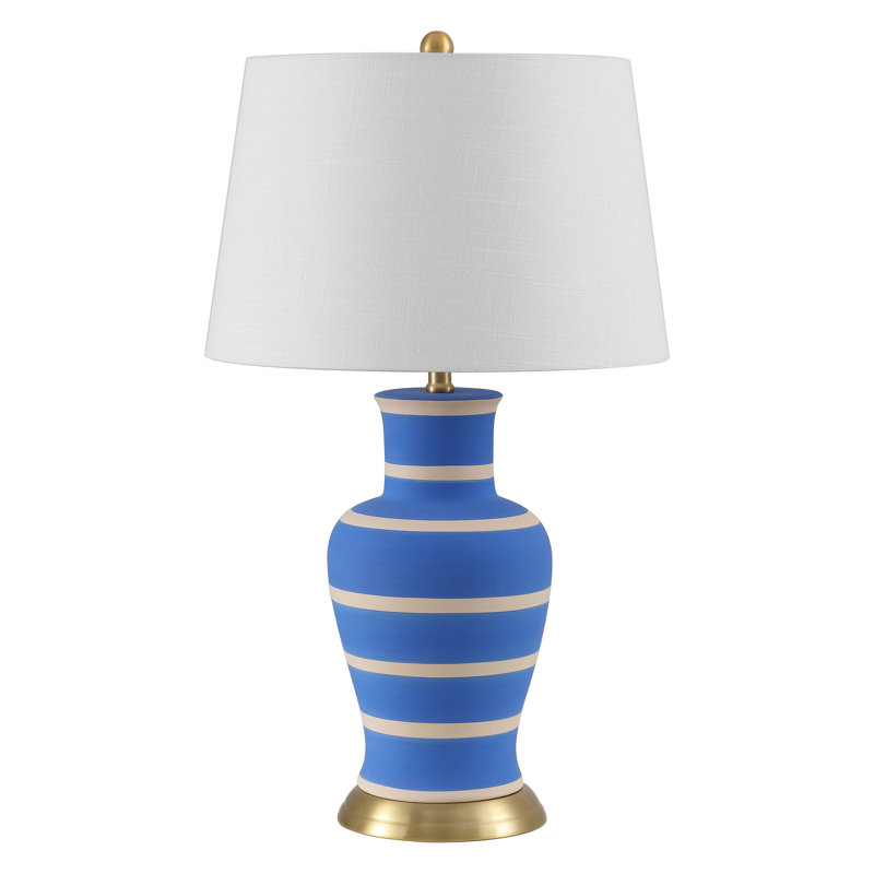 Herron 29" Table Lamp, Blue/Beige