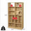 Bibliothèque pour arbre à chat 2-en-1, support de rangement pour chat en bois multi-niveaux avec bac à litière, finition naturelle
