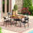 Brush Wood Brown Table/Black Chair