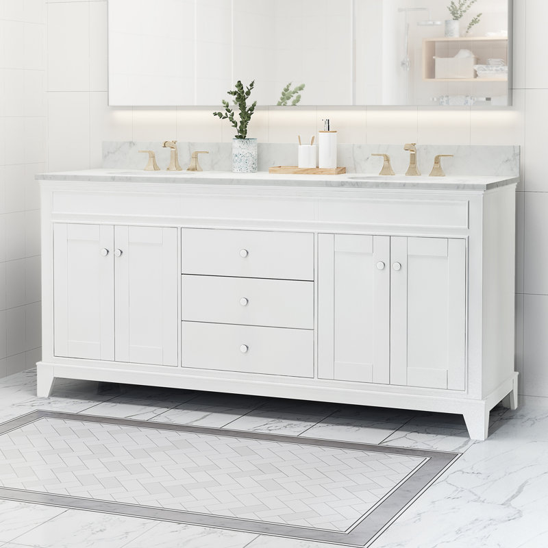 Ensemble de meuble-lavabo double 73 po Matild, Blanc