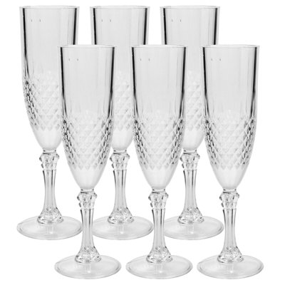 Anthea 200ml Reusable Plastic Champagne Glasses Set