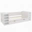 Lit de jour simple en bois blanc avec tablettes latérales et tiroirs, lit de rangement avec bureau multifonctionnel et station de charge pour la chambre à coucher