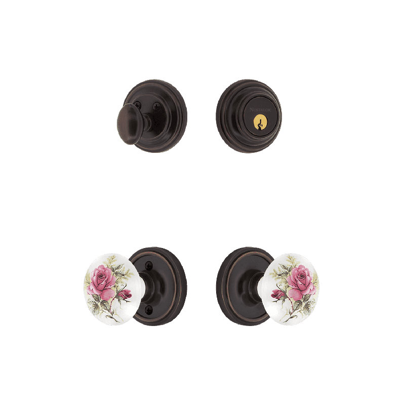 Ensemble d'entrée avec rosette Nostalgic Warehouse Classic, Bronze éternel, 2.75