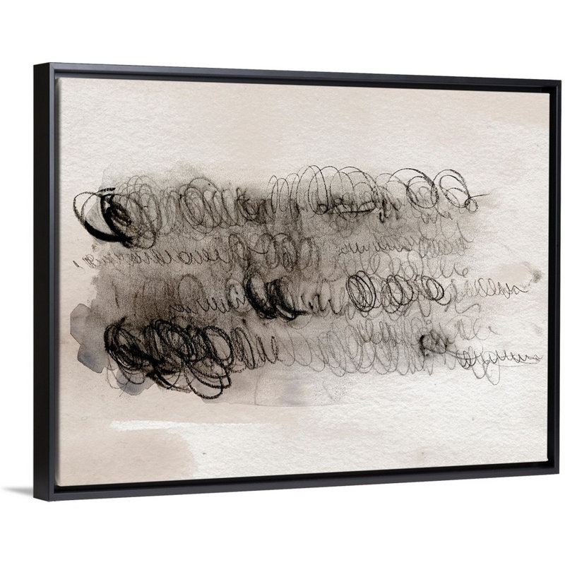 Scribble Abstracts I par Jennifer Paxton Parker - reproduction d'art sur toile, Cadre flottant noir