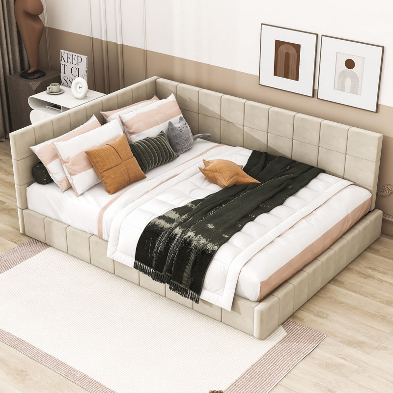 Lit de jour double Draupnir, Beige
