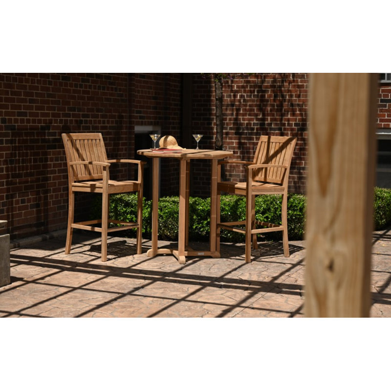 St. Lucia Teak Outdoor Barchair with Arms, Counter Stool (24” Seat Height)