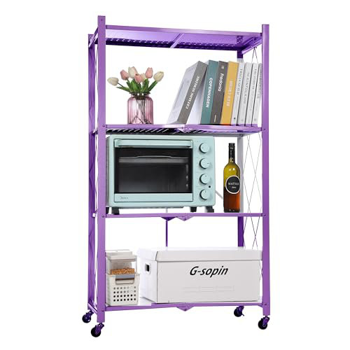 Pervin 27.9'' W Metal Shelving Unit with Wheels, Pink