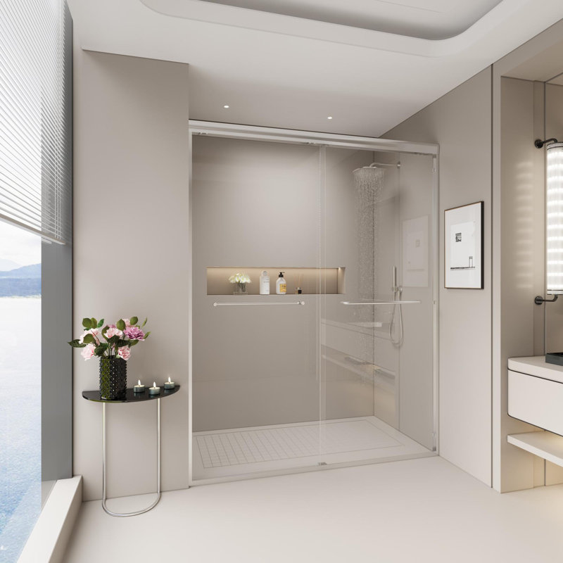 56''W-60''WDouble Sliding Shower Door, Chrome