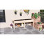 Boîte de jardin surélevée en bois, lit de jardin surélevé avec table d'appoint, tablette inférieure, doublures de lit et trous de drainage, gris-1497687502