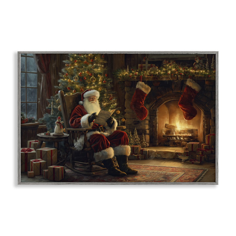 «Santa Claus» par Fire Grey, estampe numérique encadrée par Imagine It Images, Estampe numérique Farmhouse, H 16 po x l 24 po