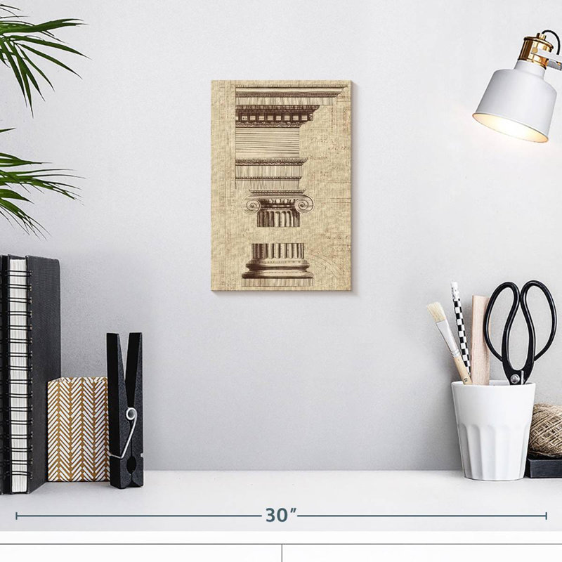 Lilie Architectural Rendering II Burlap Sepia, 12" H x 8" W