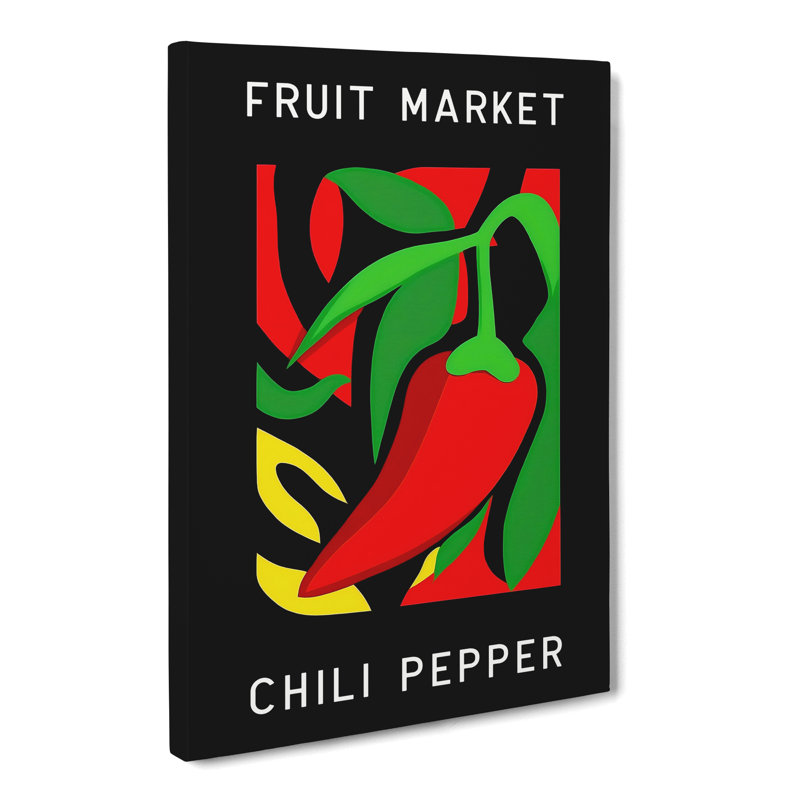 Red Chili Pepper Fruit Market Exhibition Vol.4 - Wrapped Canvas, 91cm H x 60cm W x 3cm D