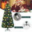 Arbre de Noël artificiel à fibre optique 7 pi avec base en métal Zoe