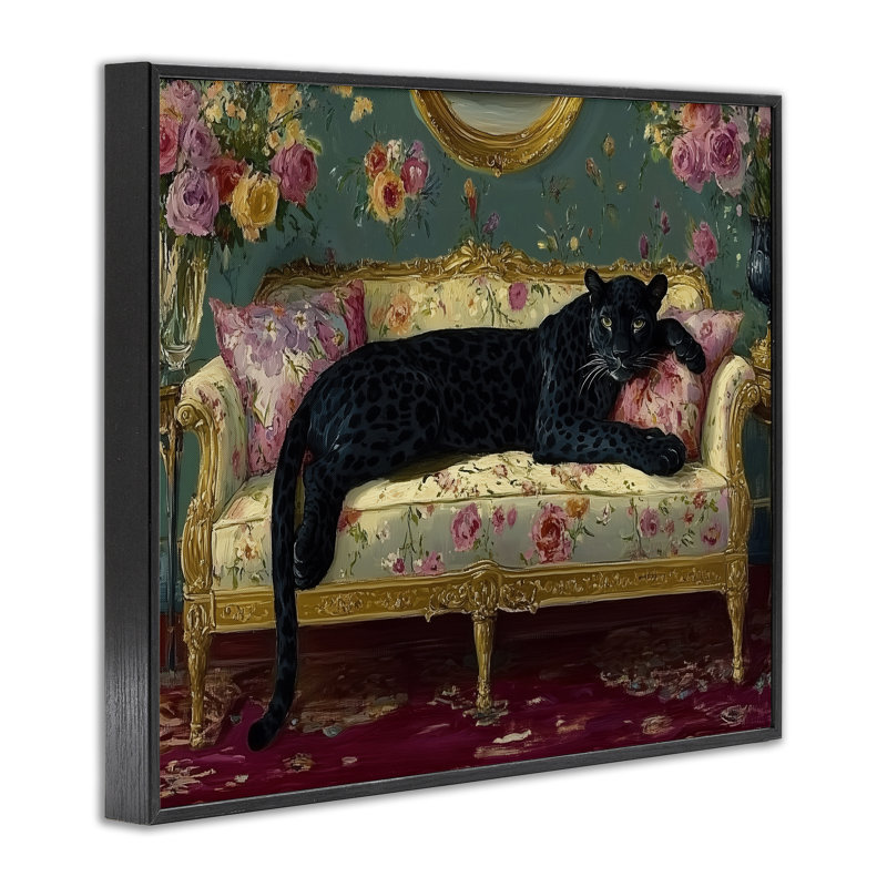 Opulence de la panthère intérieure encadrée, estampe numérique, design par Annabelle Hall, H 11 po x l 14 po