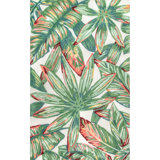 Cali Floral Leaf Green Indoor/Outdoor Area Rug