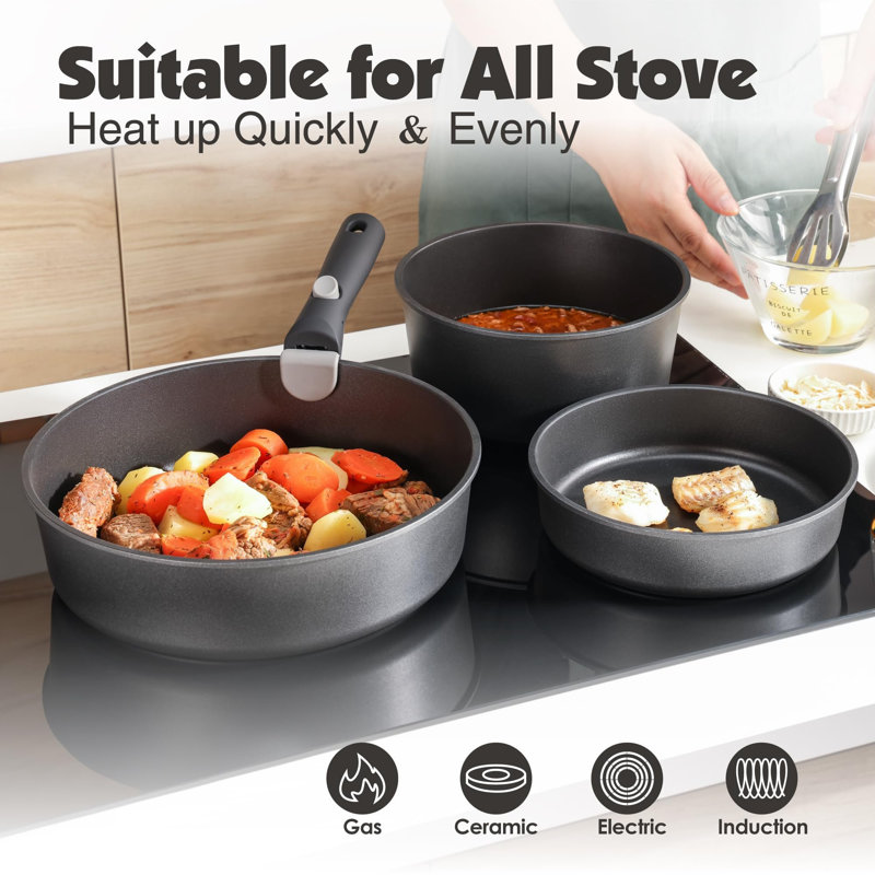 Tempe 17 - Piece Ceramic Cookware Set