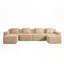 Canapé modulaire 4 places en forme de U sans os, canapé modulaire Cloud avec assise profonde, canapé modulaire moderne 4 places avec coussins décoratifs et 2 repose-pieds mobiles-463284433-463284462-463284436
