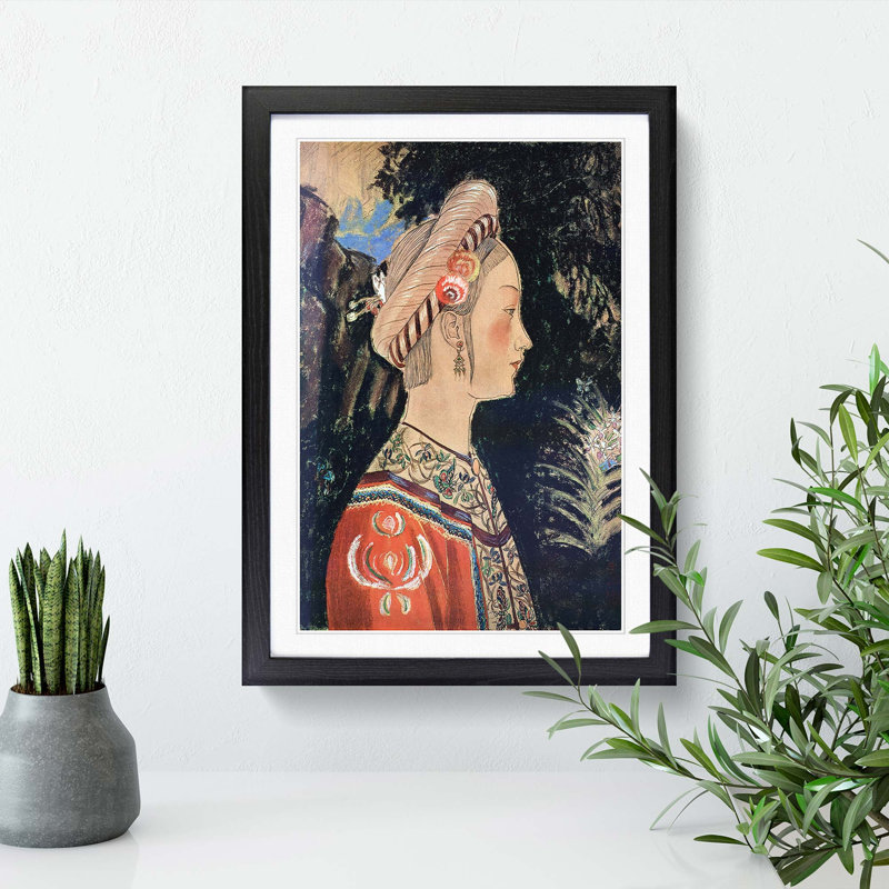 Kosenbi by Fujishima Takeji - Framed Print, 48cm H x 36cm W x 2cm D, Black Framed