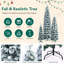 Arbre de Noël 8 pi, 6 pi, 4 pi pré-éclairé, ensemble de 3 sapins de Noël effilés, arbre de Noël, 1370 pointes en PE, 240 lumières DEL avec 11 modes d'éclairage