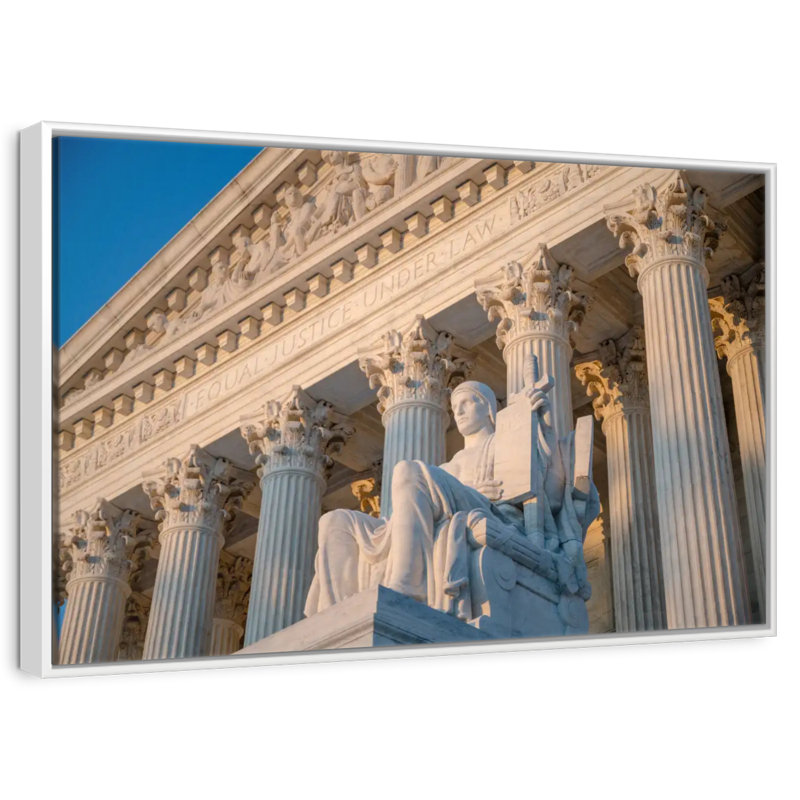 Authority Of Law Statue, 37" X 25", Floating Frame White