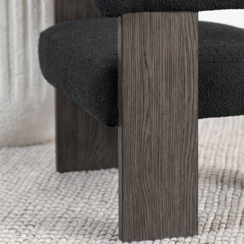 Julina Upholstered Fabric Accent Chair, Black
