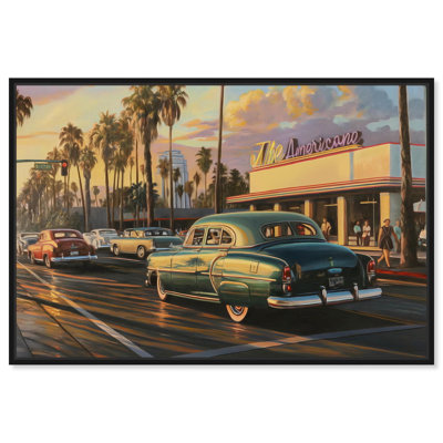 By the Diner Canvas Car Art Prints by Art Remedy
