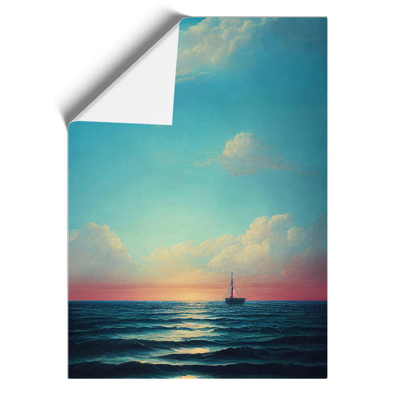Boat Seascape - Wall Art, Paper, 42cm H x 29.7cm W, No Matte
