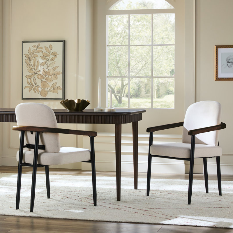Chaise rembourrée Aleric, Chêne brun foncé