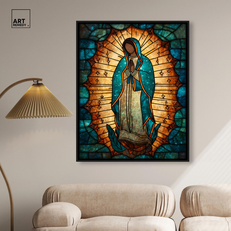 «Lady of Tepeyac», reproduction d'art sur toile par Art Remedy, cadre noir, 36 x 45, H 46 po x l 37 po, Black Frame