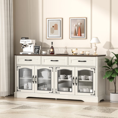 Grand buffet 65,75 "avec porte vitrée