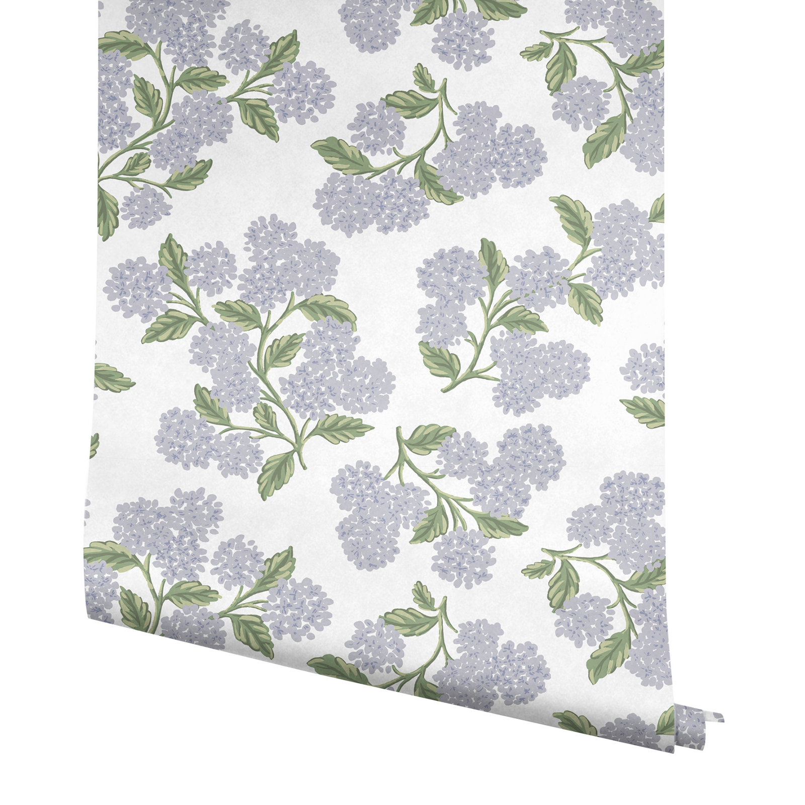 Hydrangea White Peel and Stick Wallpaper, Purple