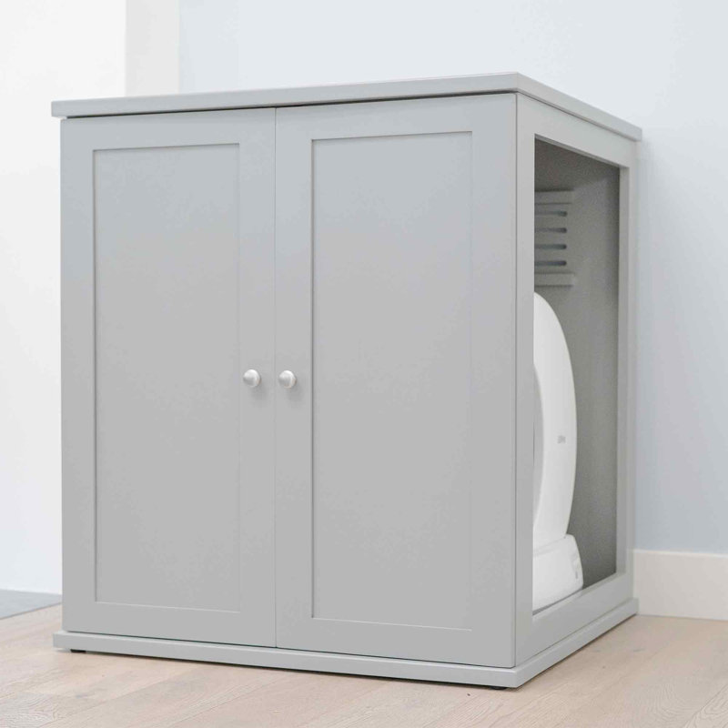 Refined Self Cleaning Litter Box Cabinet, Smoke