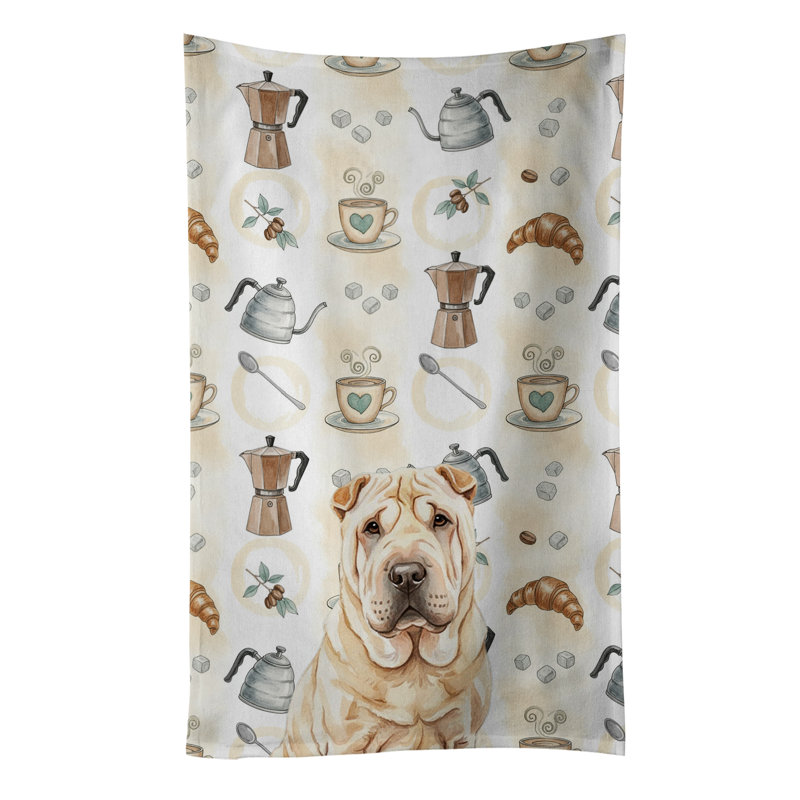 Shar Pei Coffee Bar Kitchen Towel, Shar Pei