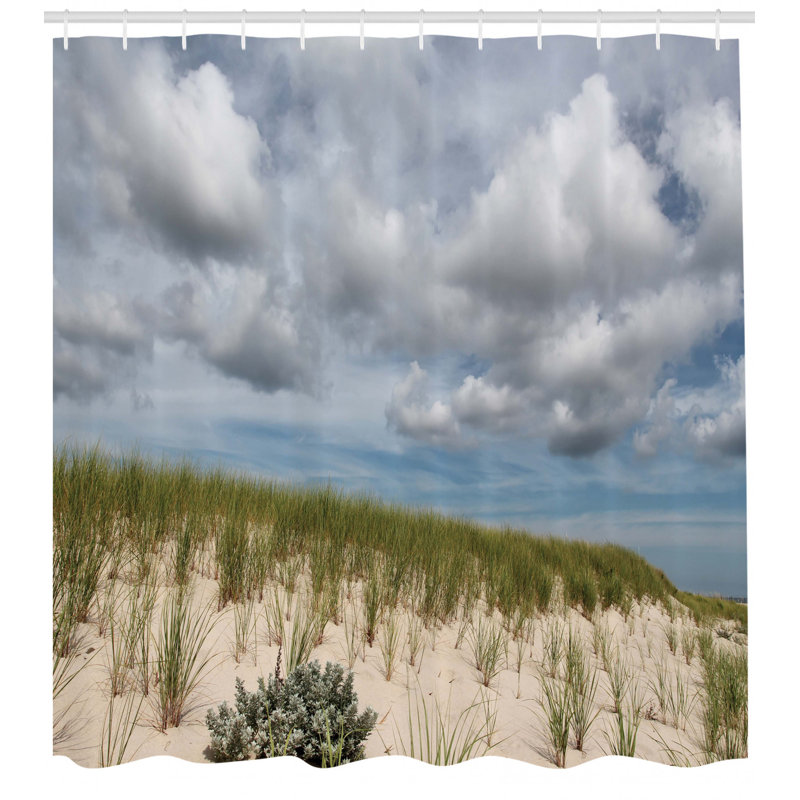Shower Curtain with Hooks Included, 75" H x 69" W