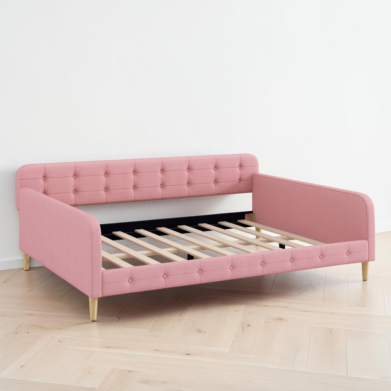 Upholstered Daybed, Pink, Queen
