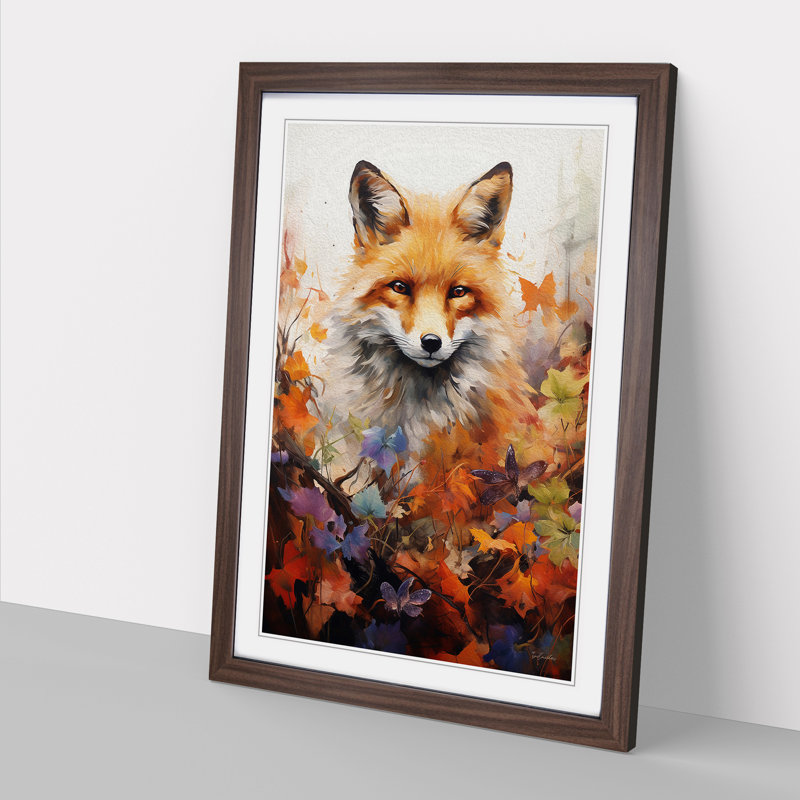 Single Picture Frame Print on Wood, Walnut Framed, 64cm H x 46cm W