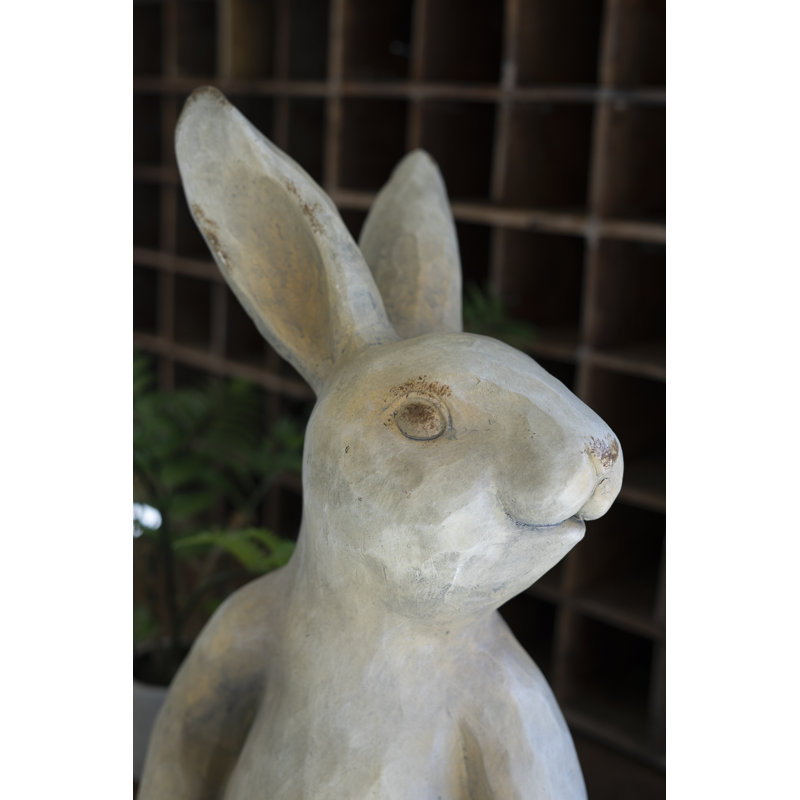  Façade de lapin en résine artificielle H 20 po - Décoration de jardin ou bibliothèque - Art de cour intérieure