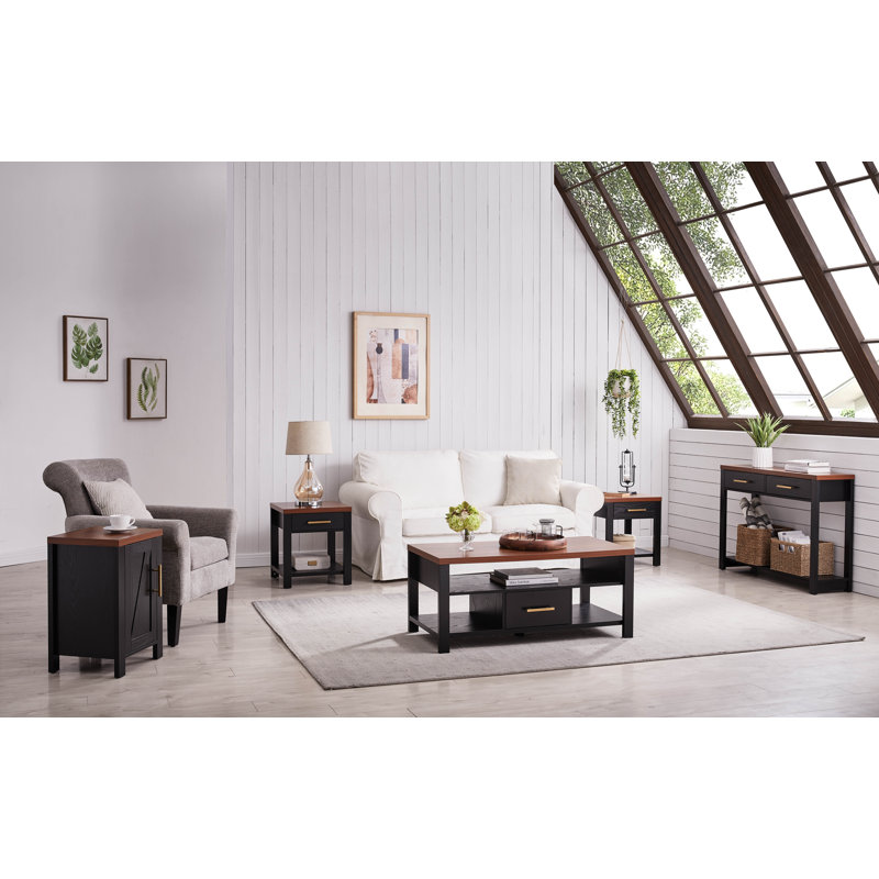 Metellus 42" Console Table, Black, Walnut