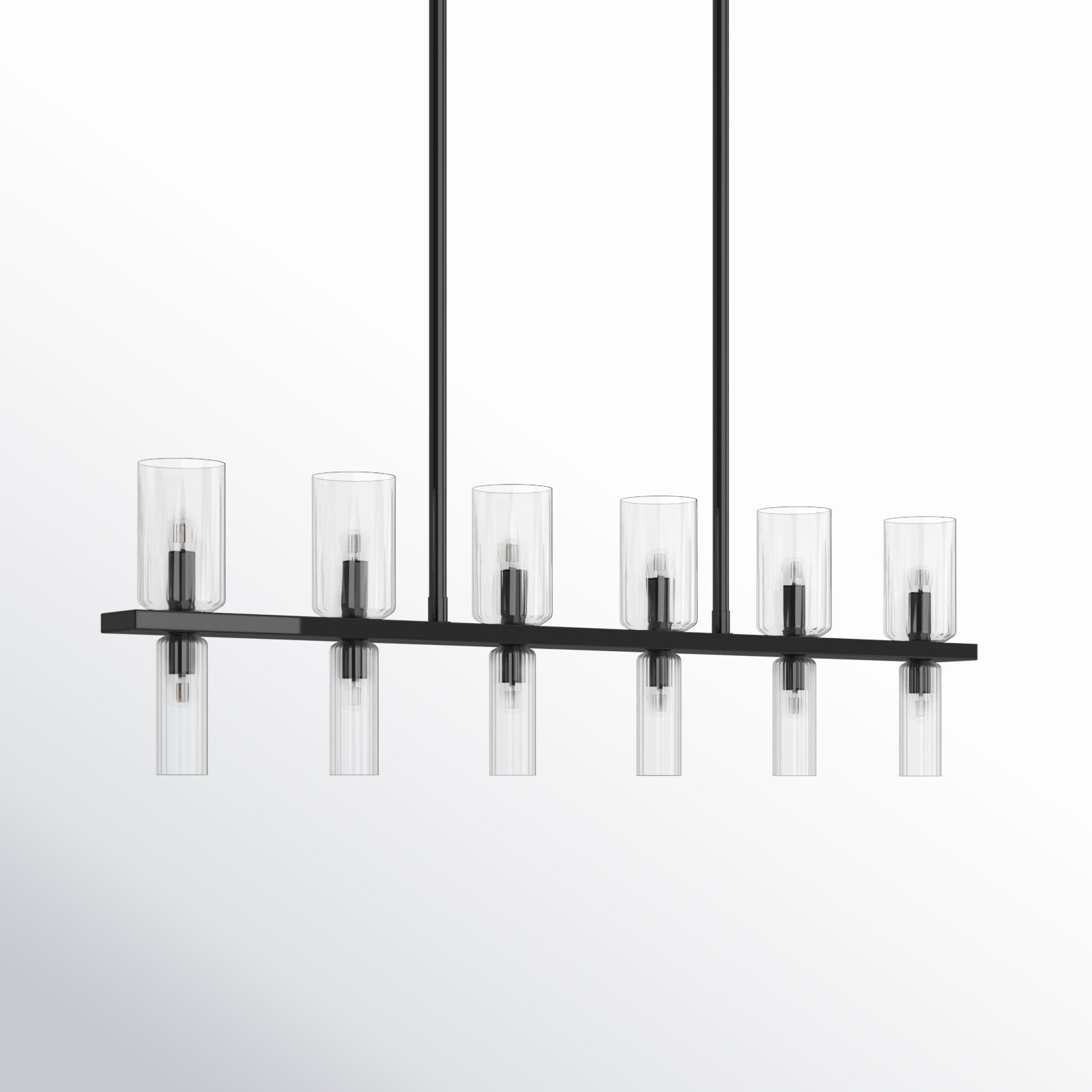 Bartett 12 Light Glass Dimmable Pendant, Soft Black