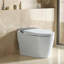 Toilette ADA Smart Bidet avec réservoir intégré, siège chauffant, eau chaude instantanée, capteur de pied à chasse d'eau et affichage à DEL