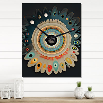 Mystic Eye Spiritual Abstract Geometrics I - Modern Geometric Very Large Wall Clocks