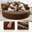 Fauteuil d'appoint rond surdimensionné de 180 cm, fauteuil lounge Cloud en velours côtelé avec coussins de dossier moelleux, fauteuil-lit une place extra large pour salon ou chambre à coucher-596548272