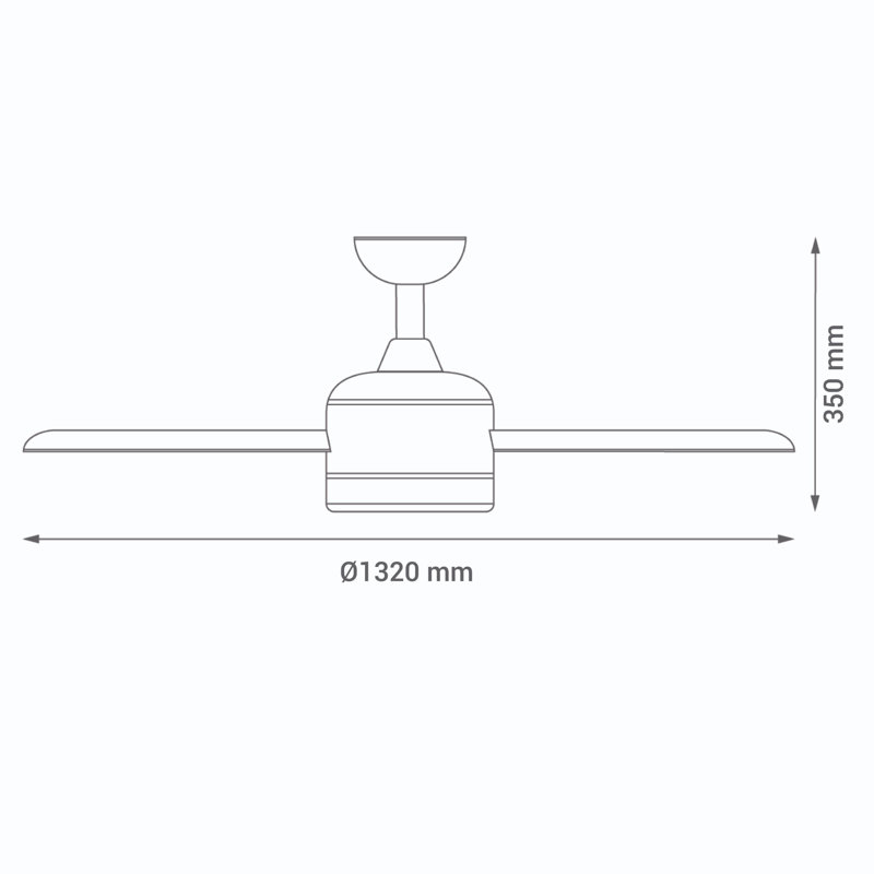 Biddle 132cm Ceiling Fan with LED Lights, Blue