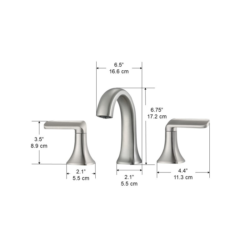 Robinet de salle de bain surdimensionné en nickel brossé Ancona Arezzo